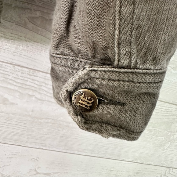 Miss Me Skull Embroidered Utility Denim Jacket Small - Picture 6 of 9